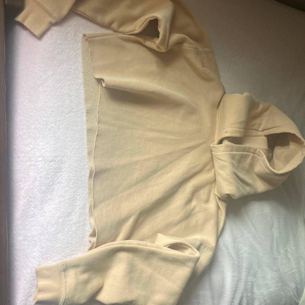 Urban outfitters tan cropped hoodie/sweatshirt